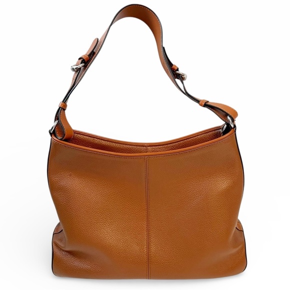 Tucker Tweed Equestrian Manor Tote Signature Logo Shoulder Bag Chestnut - Picture 3 of 10